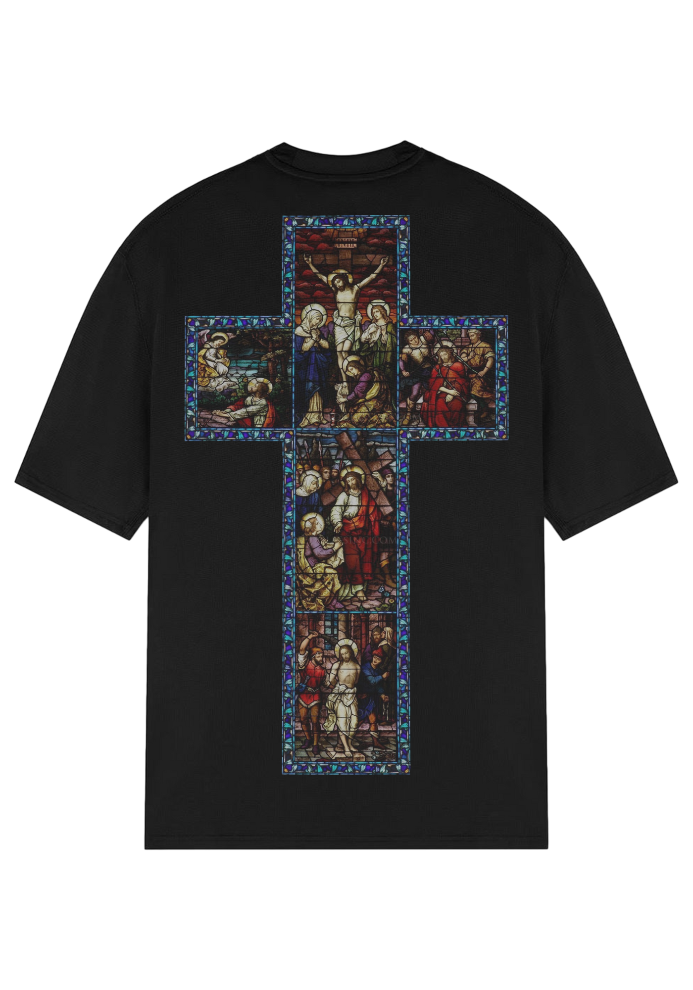 REPENT STAINED CROSS OVERSIZED TEE