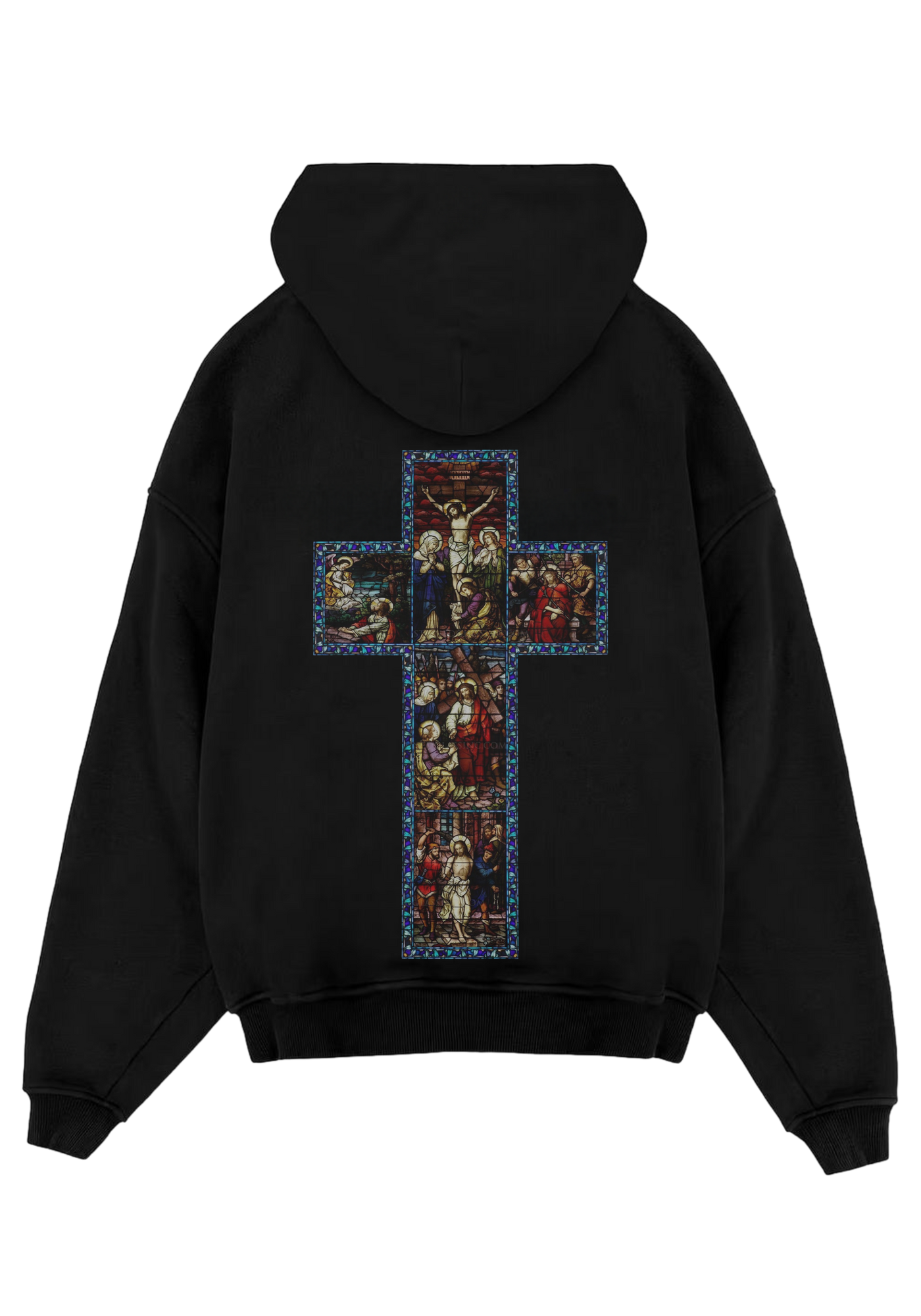 REPENT STAINED CROSS OVERSIZED HOODIE