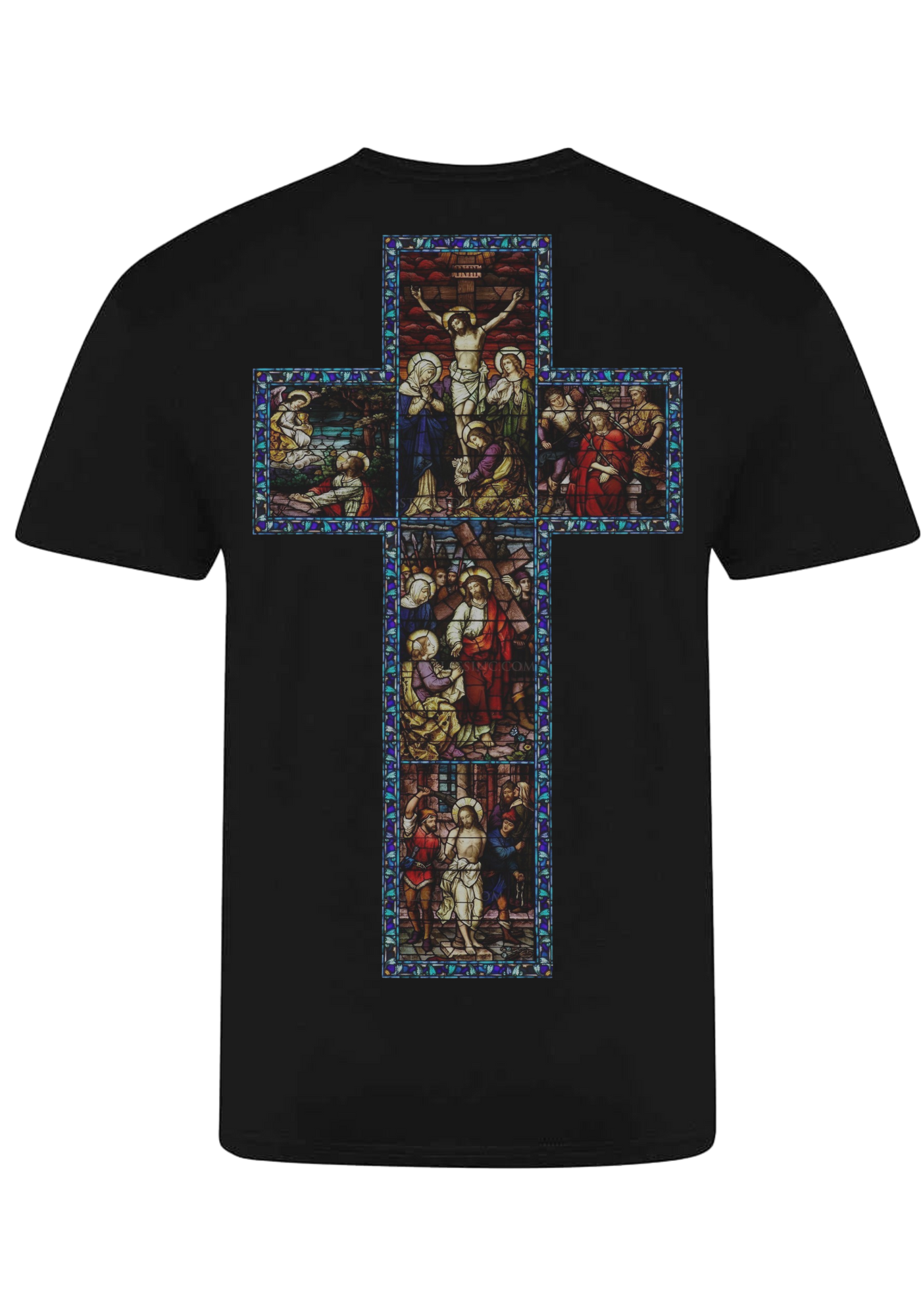 REPENT STAINED CROSS FITTED TSHIRT